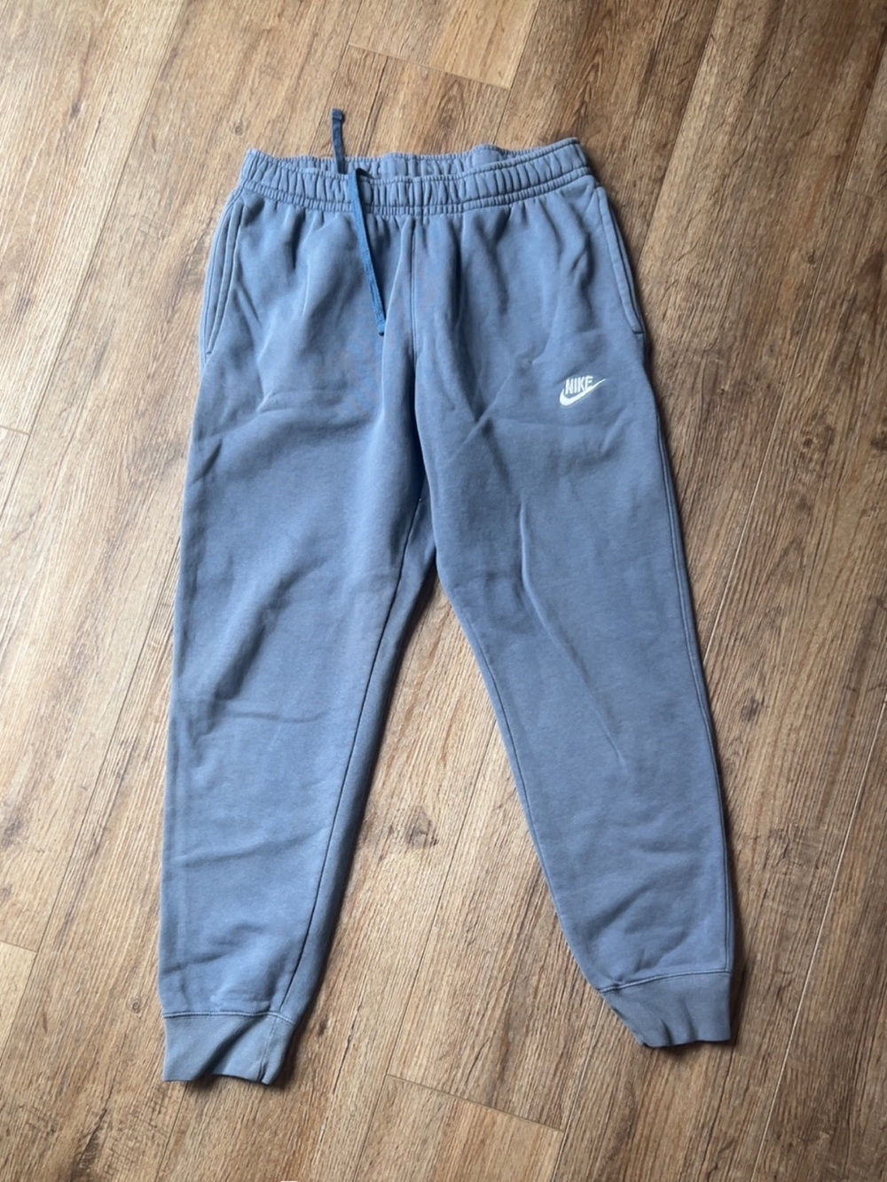 Nike Gray Blue Fleece Joggers with Drawstring